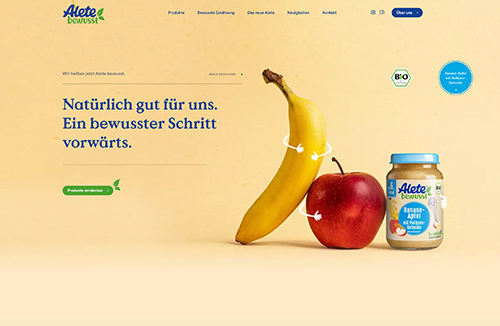 Alete Bewusst嬰兒食品網站設計