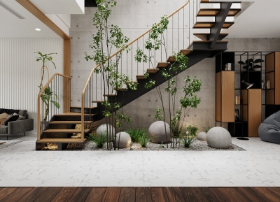 拥有室内绿色空间和庭院的精美越南住宅设计