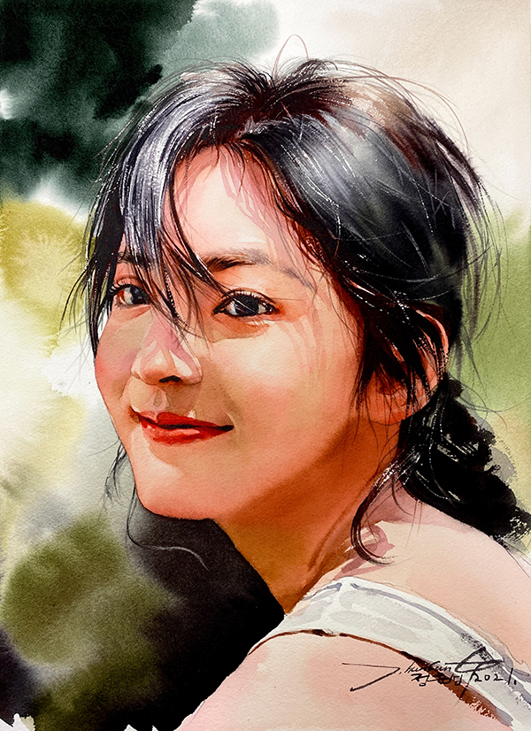 Jung hun-sung水彩肖像插画
