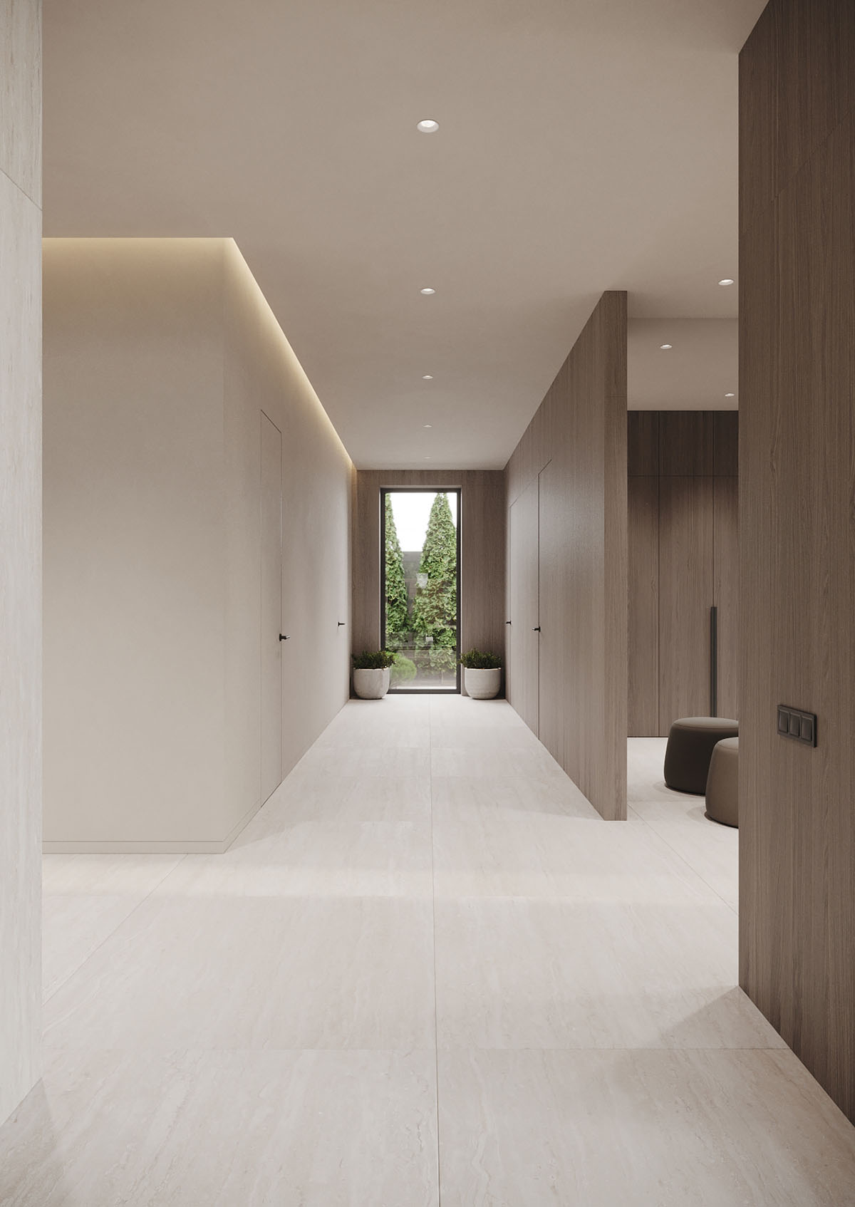 石灰华地板+木纹饰面！250平米豪华家居设计