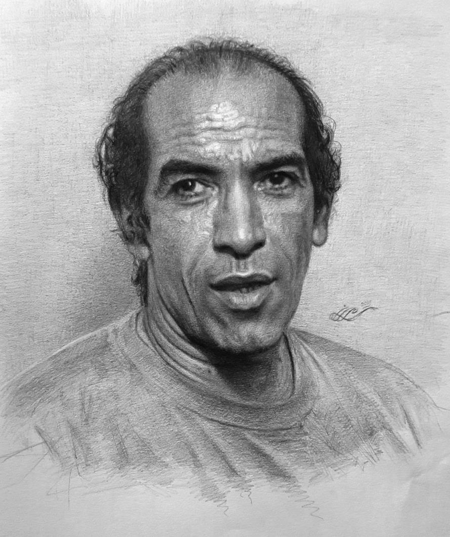埃及Mahmoud Madani铅笔肖像画作品