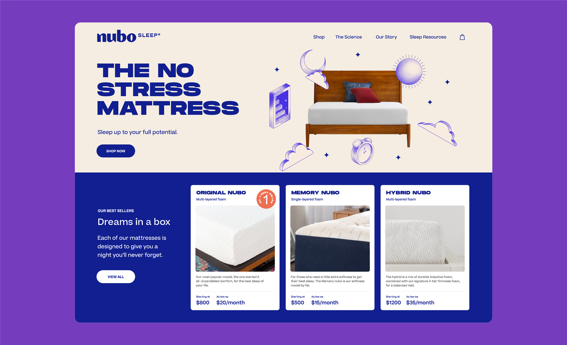 安静的蓝！Nubo床垫品牌设计