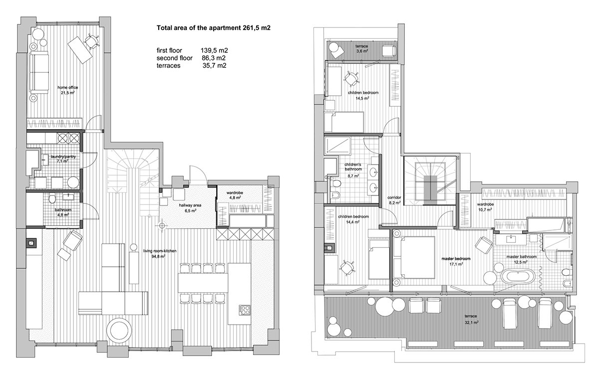 古典元素和现代艺术的结合！261平顶楼公寓设计
