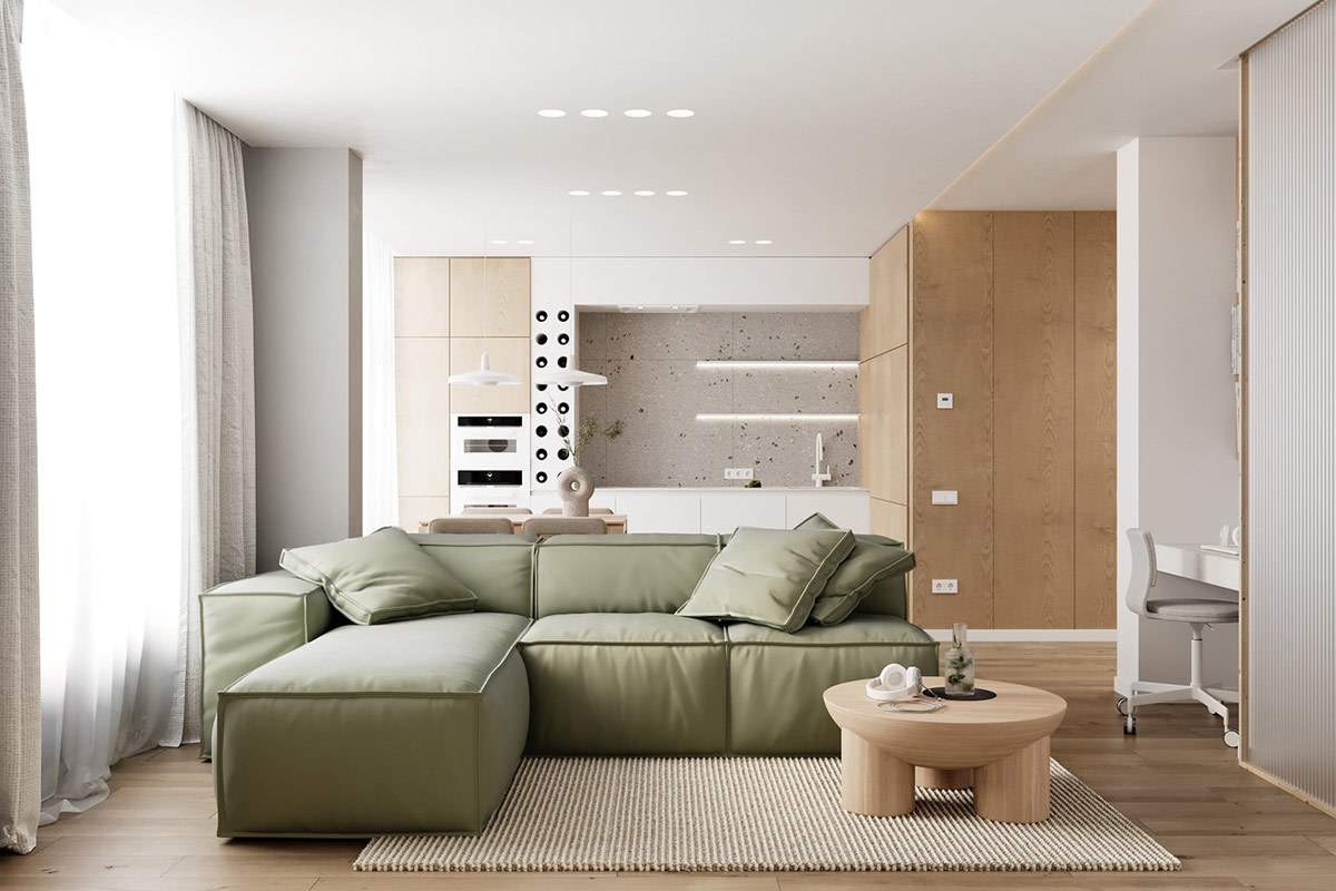 40个拥有绿色沙发的客厅设计
