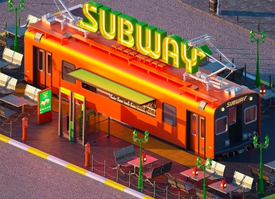 設計師Eslam Mhd超讚的3D快餐廳場景搭建