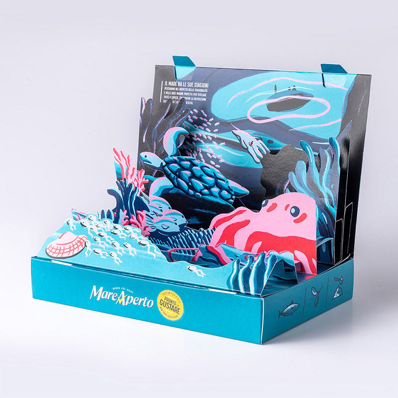 3D弹出式海洋产品包装设计