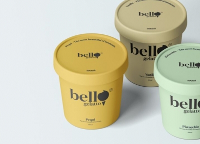 Bello Gelatto手工冰淇淋店品牌包装设计