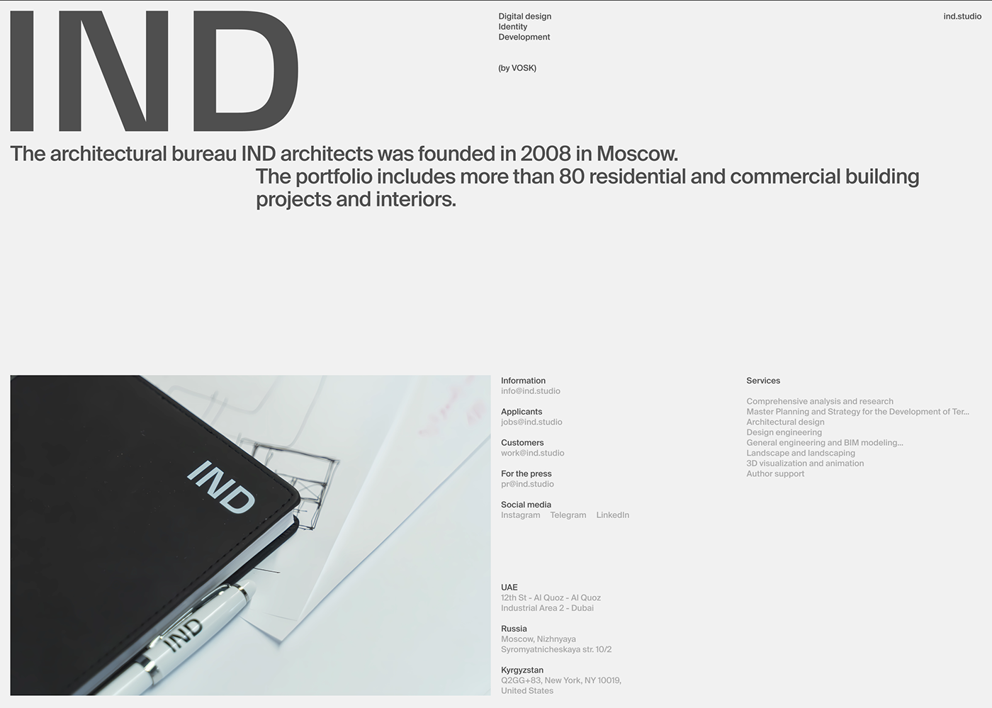 IND 建筑事务所时尚极简的网页设计