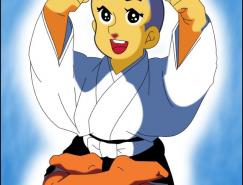 Photoshop鼠绘卡通人物一休