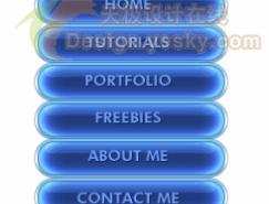 Photoshop制作玻璃质感导航菜单