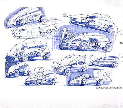 一组汽车设计手稿欣赏