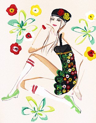 日本masaki女性时尚插画欣赏