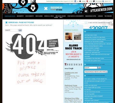 网页404错误页面设计欣赏