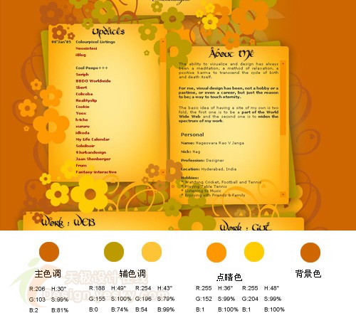 网页设计配色应用实例之橙色系
