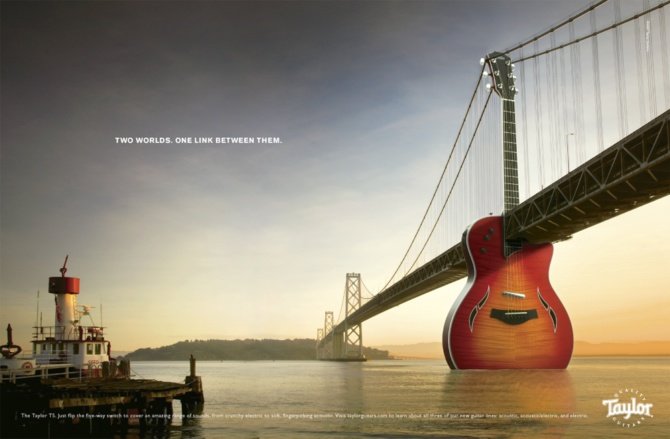 Taylor吉它平面广告设计