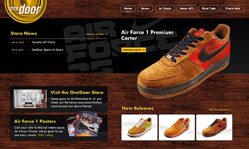 Nike OneDoor鞋商店网页设计