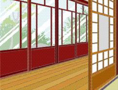日本风格室内装饰矢量图(67)