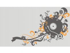 唱片花纹花边矢量素材