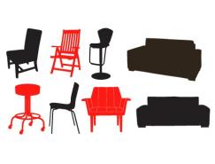椅子和沙发矢量素材
