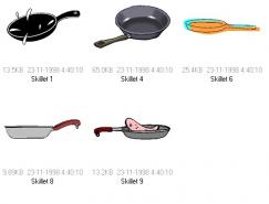 炒锅、煎锅矢量素材