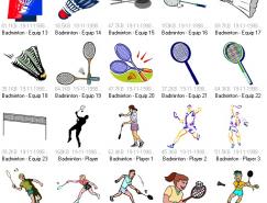 体育项目: 羽毛球运动矢量素材