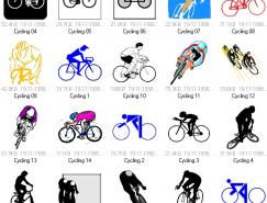 体育项目:自行车运动矢量素材