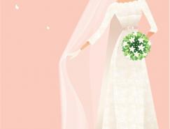 美丽的婚纱新娘矢量素材(28)