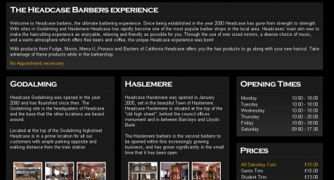 Headcase Barbers screen shot