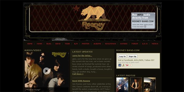 国外著名摇滚乐队网站设计欣赏