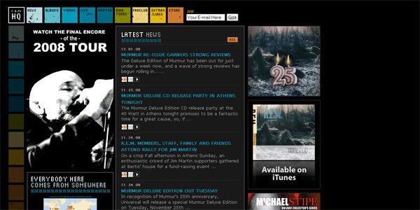 国外著名摇滚乐队网站设计欣赏