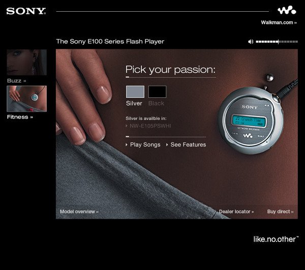 Sony  Walkman WEB界面设计欣赏