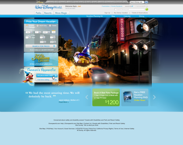 迪斯尼乐园(Disney world)网站设计欣赏