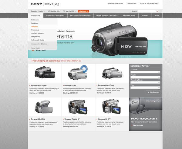 Sony Style网站界面设计