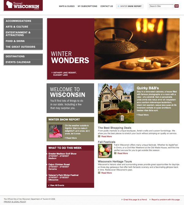 Wisconsin旅游网站欣赏