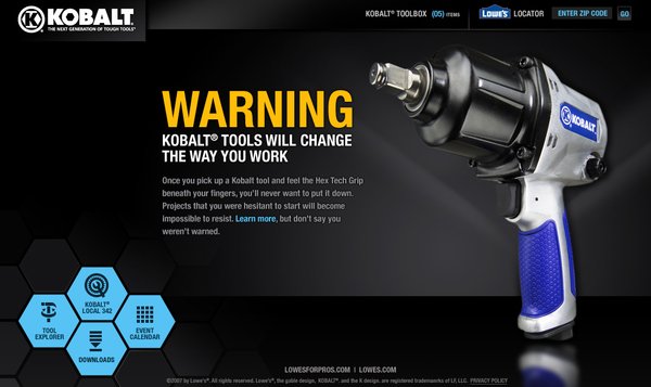 Kobalt电动工具网页设计