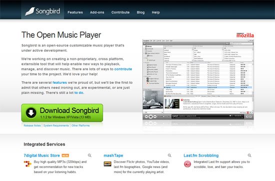 Songbird screen shot.