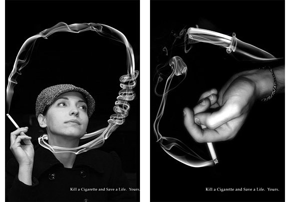 一组创意反对吸烟公益广告
