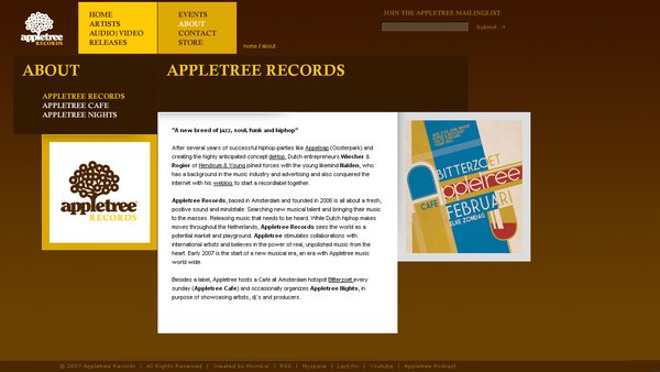 appletree唱片网站界面设计