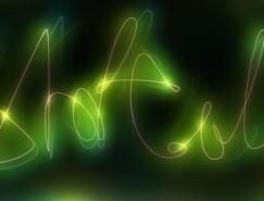 Photoshop制作精美高光流线字