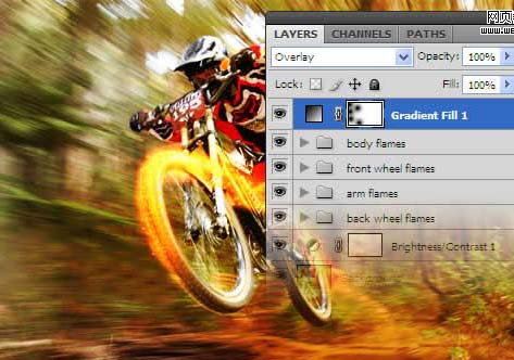 Photoshop打造火速行驶的自行车