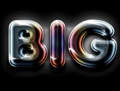 Photoshop创建彩色镀铬的文字效果