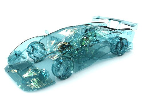 A glass car 3D model