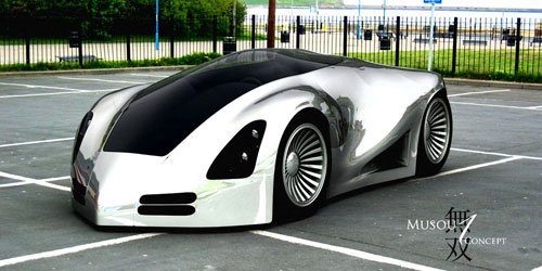 Black and white concept car 3D model