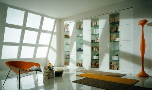 书架作为焦点：漂亮的室内装修设计