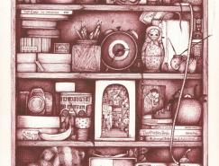 Andrea&nbsp;Joseph圆珠笔素描插画