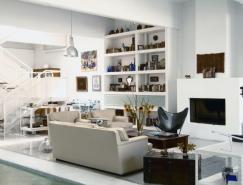 纯净白色：拥有室内游泳池的住宅室内设计