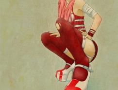 Stuntkid个性女孩插画