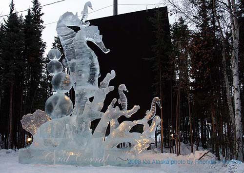 一组漂亮的冰雕艺术