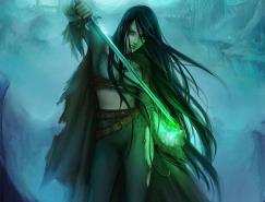 精美的幻想女战士人物插画