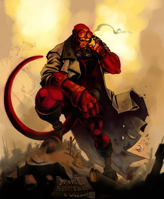 漫画人物地狱男爵(Hellboy)插画作品欣赏